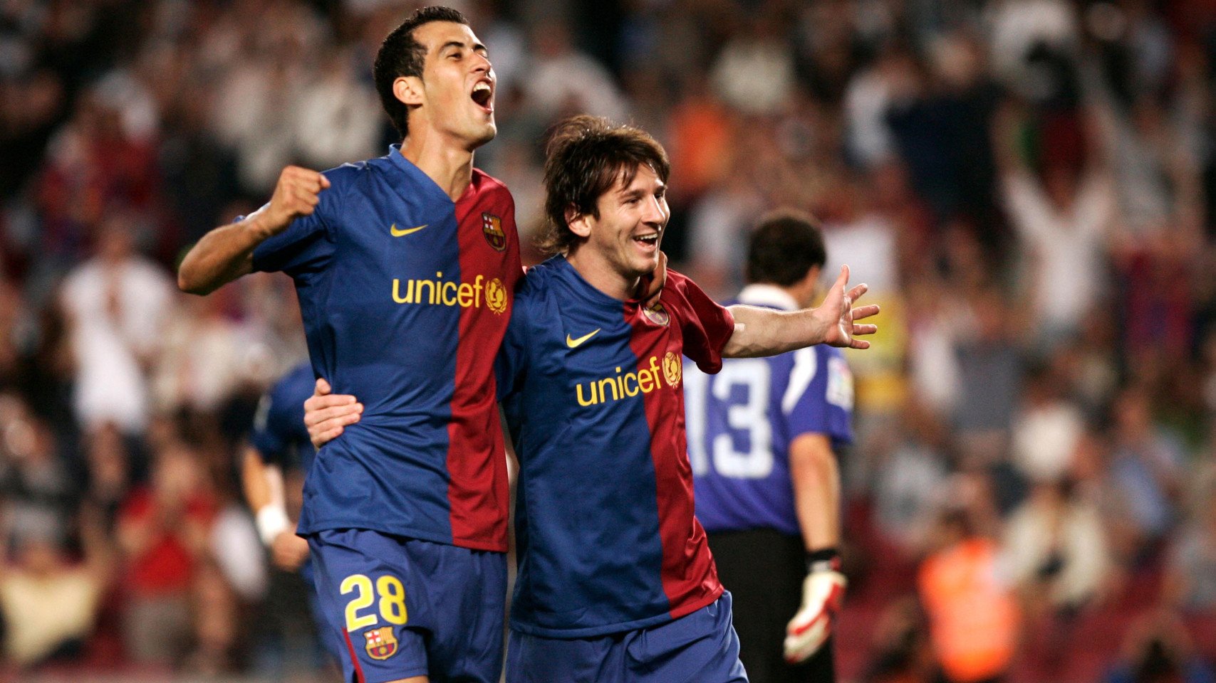 Sergio Busquets fejrer et mål med en vis argentiner